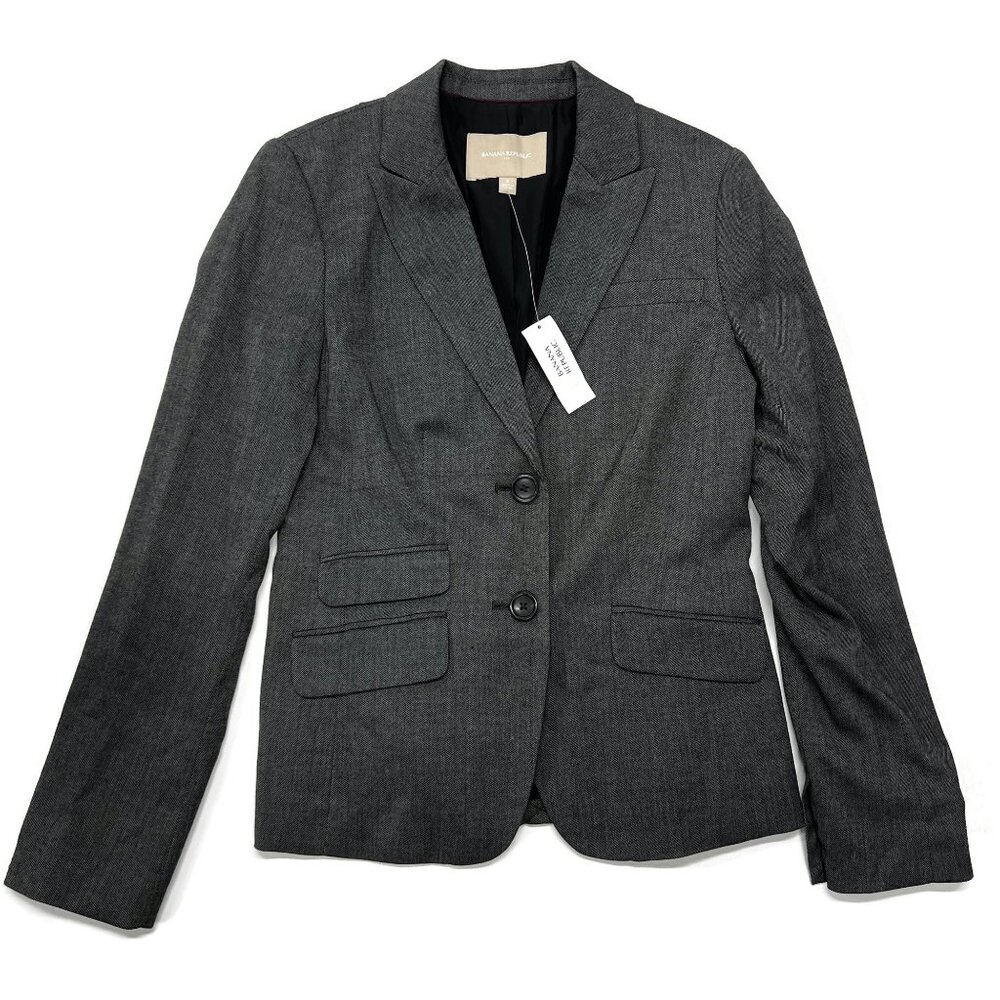 Banana Republic Blazer Womens Sz 2 Gray New‎ NWT Career Work Dress Formal $150